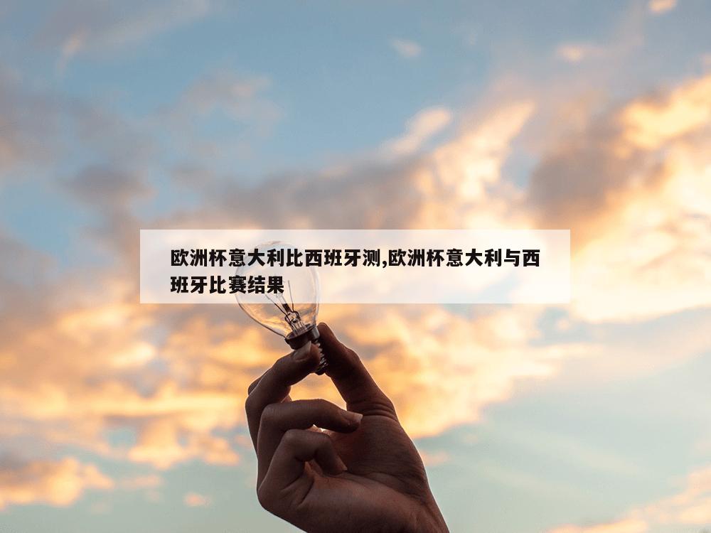 欧洲杯意大利比西班牙测,欧洲杯意大利与西班牙比赛结果